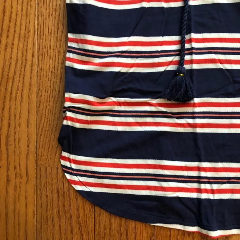 La Blanca Sailor Stripe Lace-Up Swim Blue Cover-Up Tunic Women's Size S NWOT